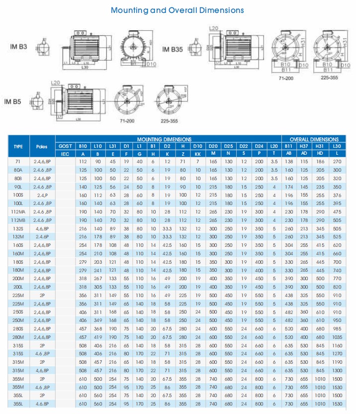 Russian IM1081 IM2081 3 Phase Three-Phase Y2 Electric Motor Cast Iron Body 4KW 380V Volta for Equipment GOST Standard ANP Motor manufacture