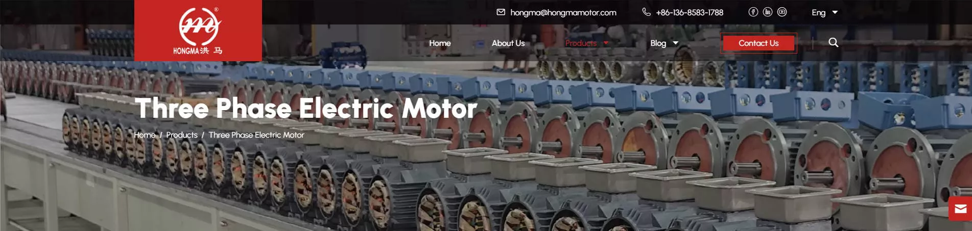 HONGMA 3 Phase Electric Motor Manufacturer