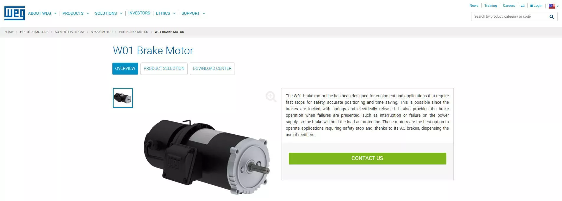 WEG Electric Brake Motor Manufacturer