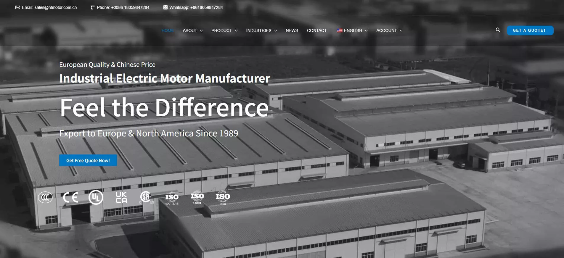 HF Motor Single Phase Electric Motor Manufacturer China