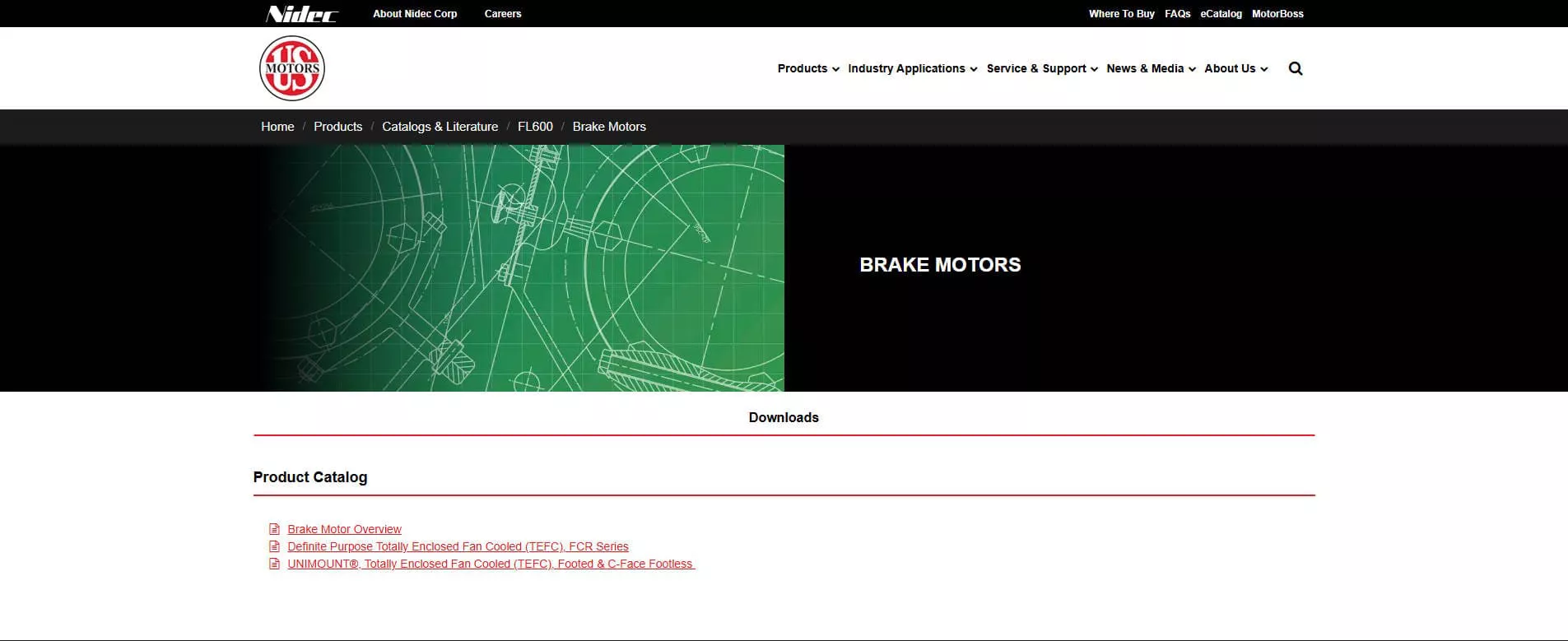 Nidec US Motors Brake Motor Manufacturer