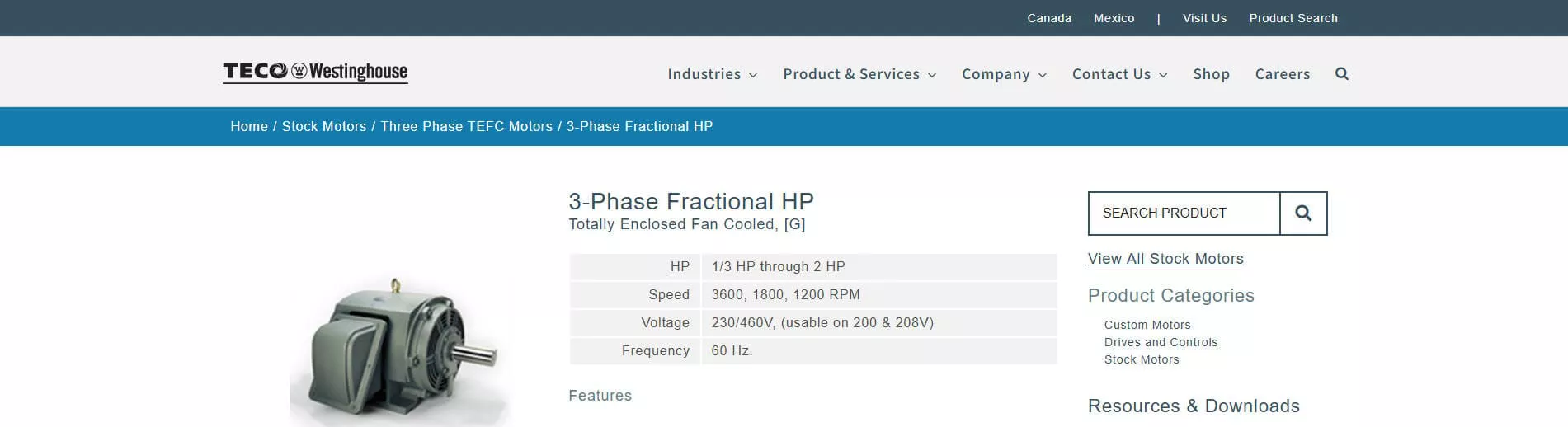 TECO-Westinghouse 3 Phase Electric Motor Manufacturer