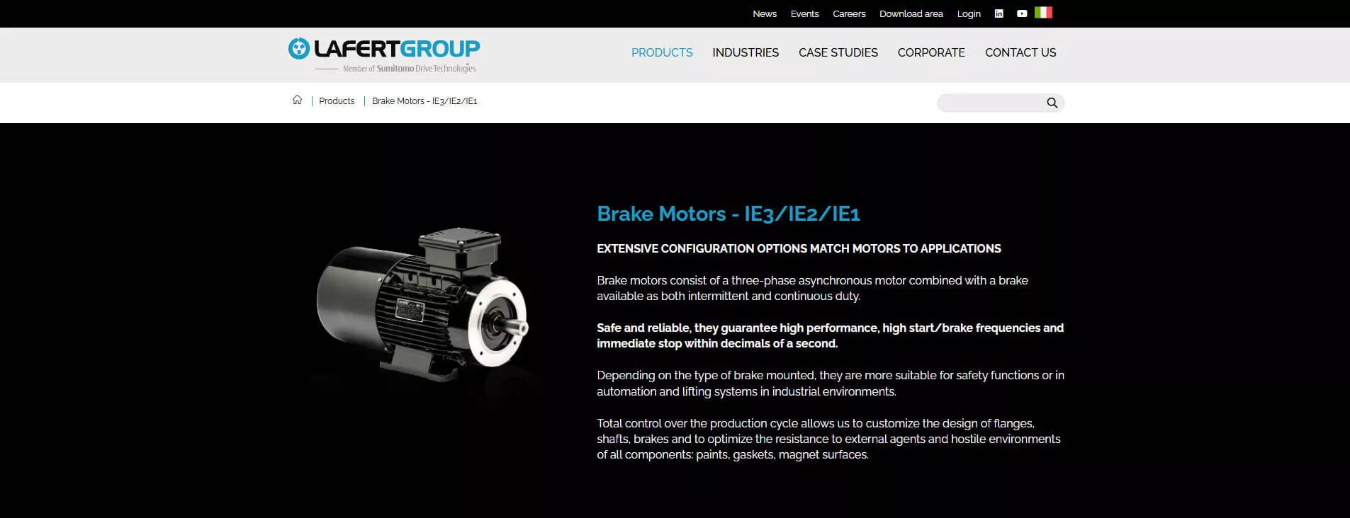 Lafert Electric Brake Motor Manufacturer