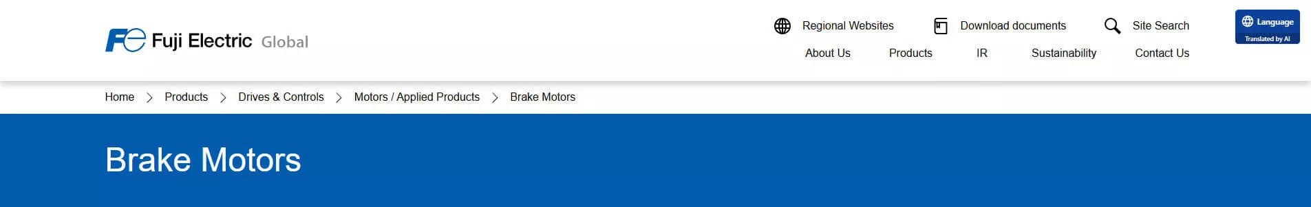 Fuji Electric Brake Motor Manufacturer