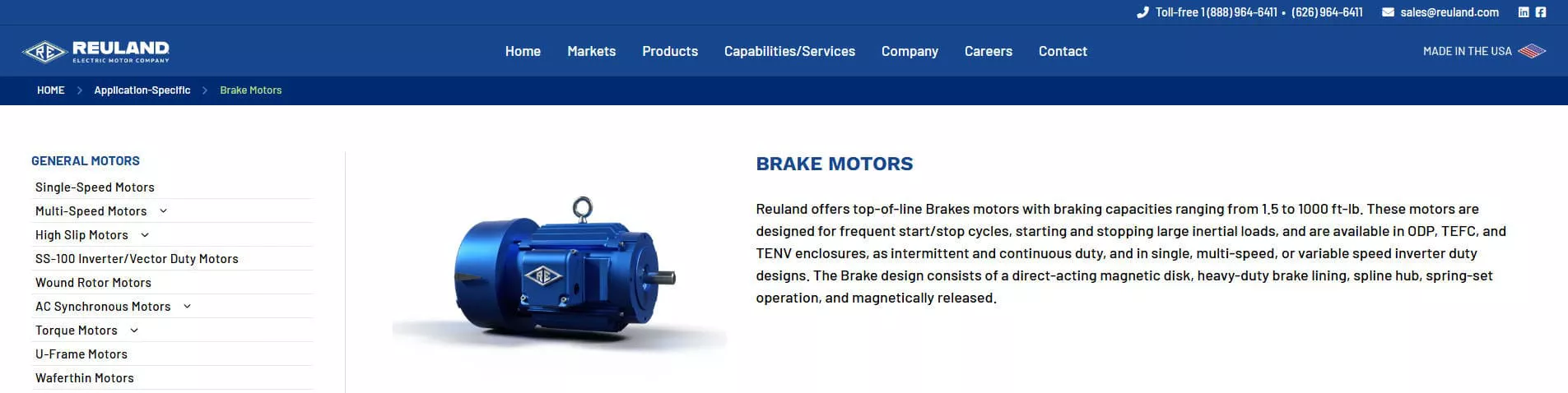 Reuland Brake Motor Manufacturer