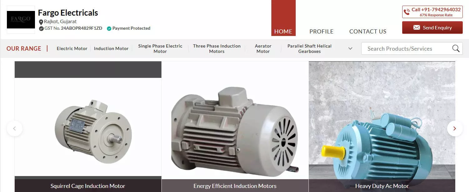 3 Phase Induction Motor Manufacturer Fargo Electricals India
